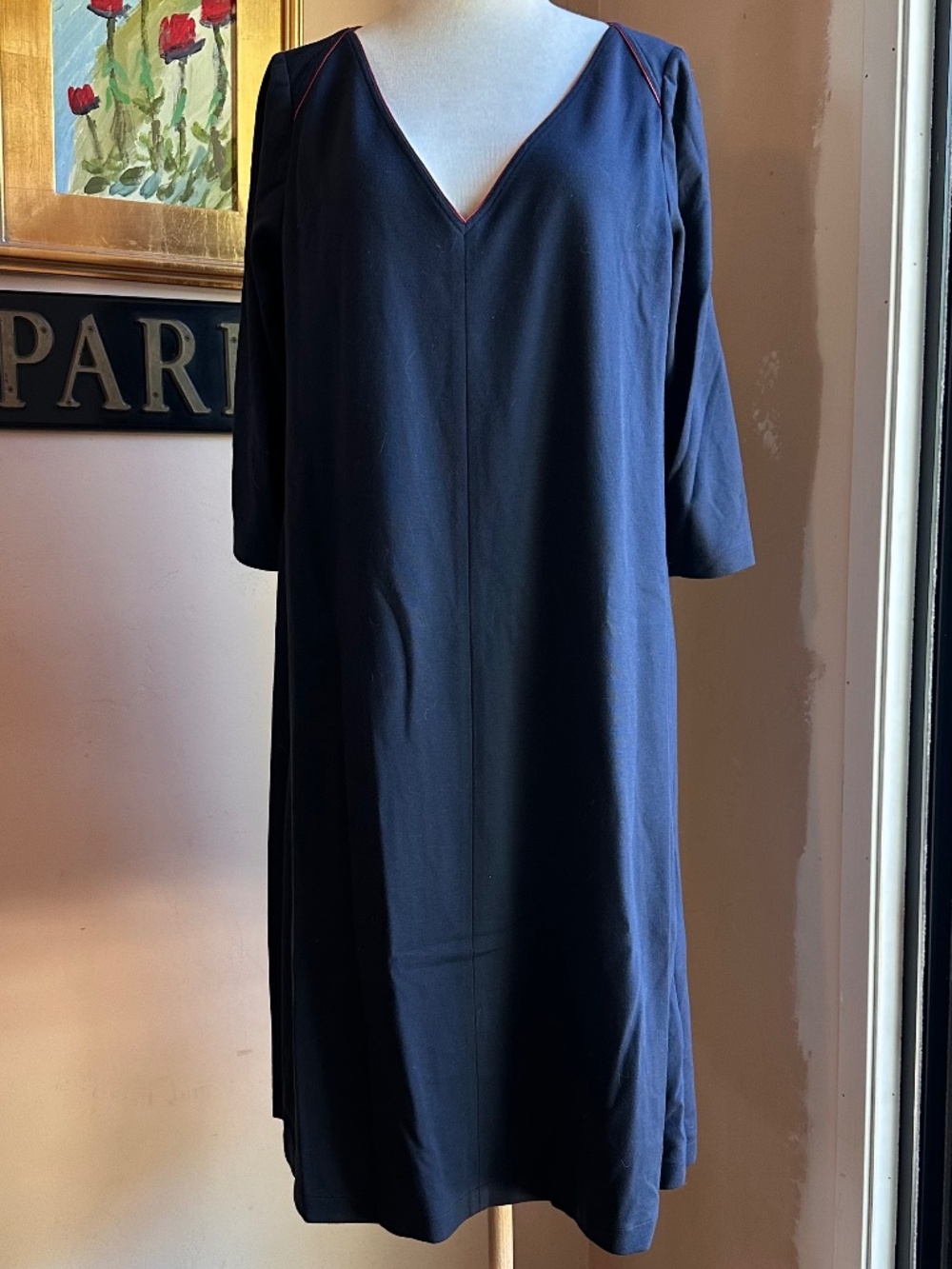 NWT Lafayette New York Navy Tailored Shift/T-shirt Dress